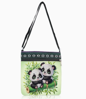 Preview: Diamond Painting 2 Set Schultertaschen Elefant + Panda